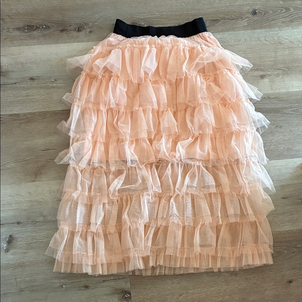 Maje Coral Ruffled Tulle Skirt